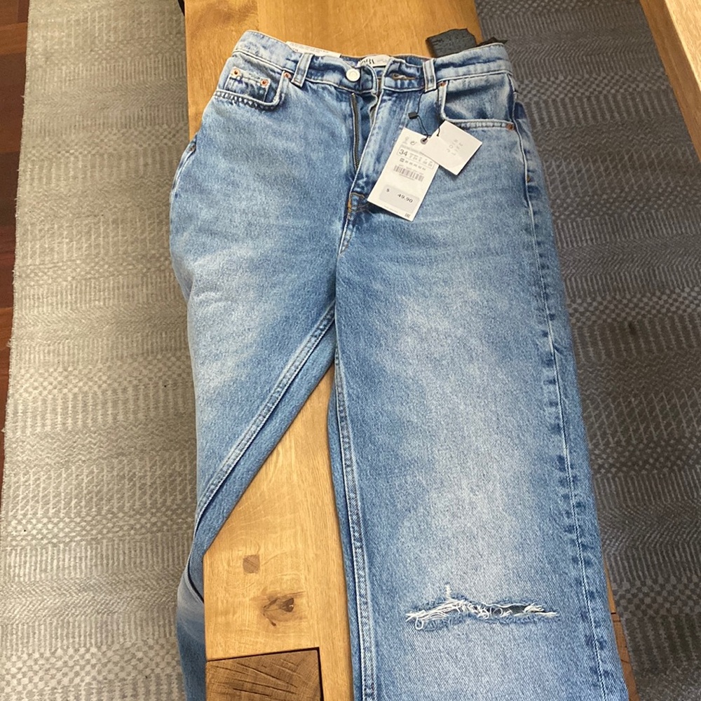 Zara 90’s full length in Daryl blue